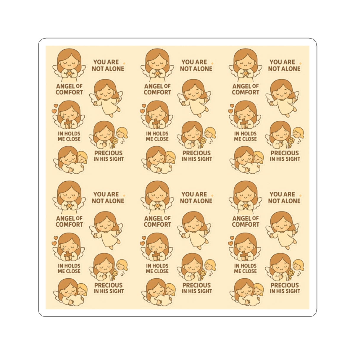 Angel of Comfort – Kawaii Christian Sticker Sheet