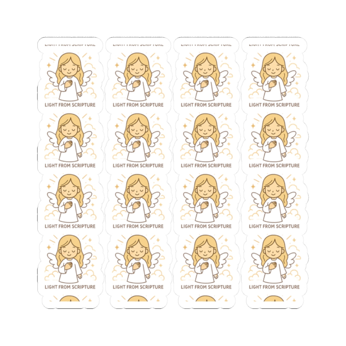 Bible Study Angel , Light from Scripture Stickers – Christian Scripture Kawaii Stickers for Journals & Faith Gifts. Bring light, strength, and joy to your quiet time with these tender Scripture angels.