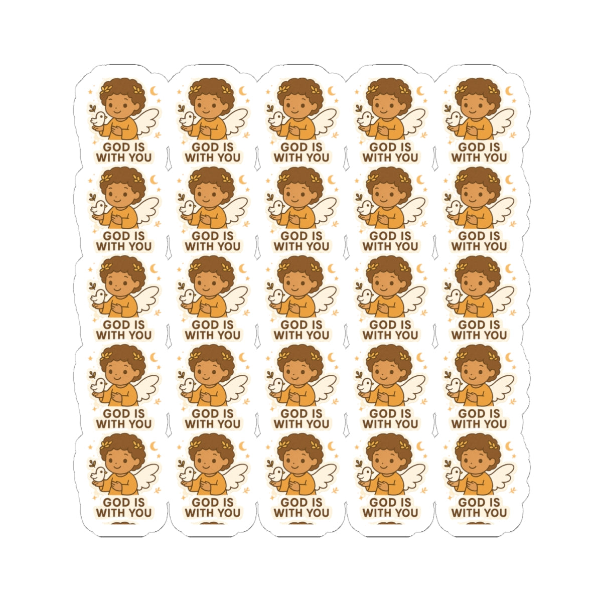 Faithful Angel , GOD is with you Stickers – Christian Printable Pack for Prayer, Encouragement & Daily Devotion. Gentle reminders to walk by faith, rejoice daily, and rest in the Lord — with adorable angel art that speaks to the soul.
