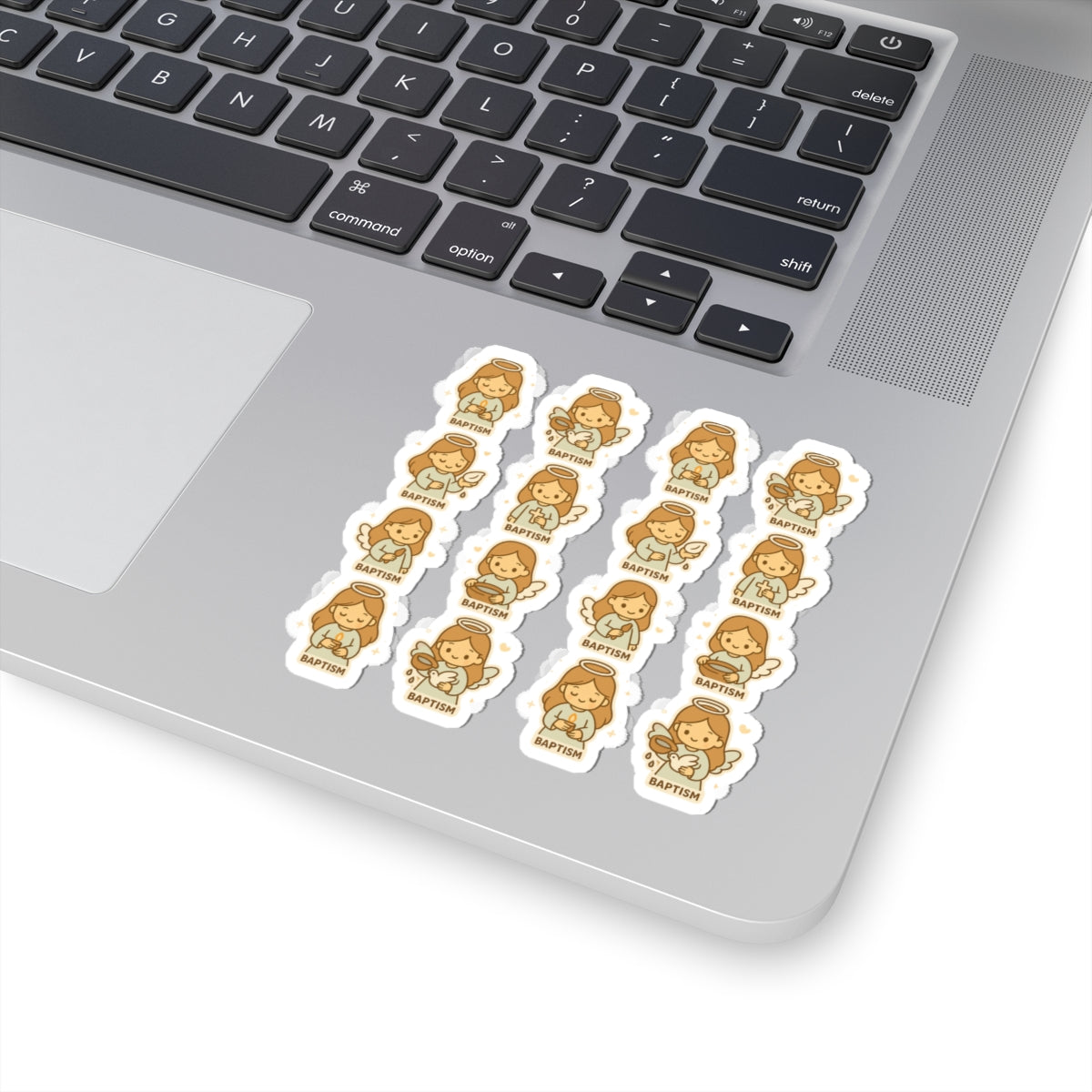 Baptism Angel Stickers – Christian Baby Girl Baptism Stickers | Faith Kawaii Printable Decor. Celebrate the sacred with heavenly sweetness — perfect for baptism gifts, cards, and keepsakes.