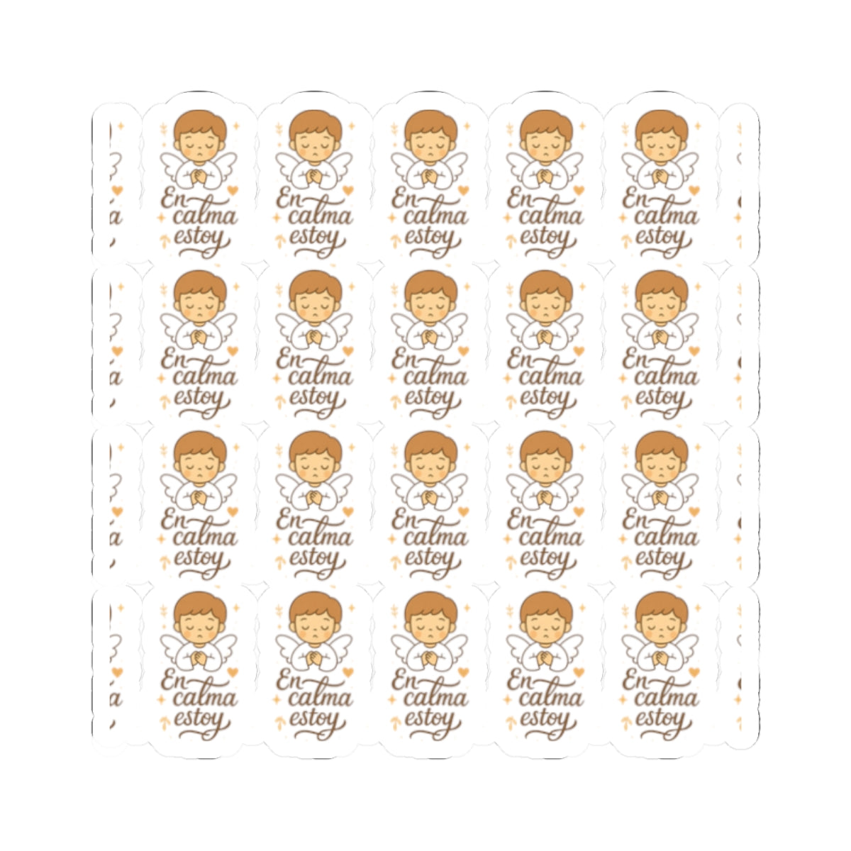 En calma estoy ,Spanish Christian Stickers – Kawaii Angels with Faith Phrases for Journaling, Encouragement & Daily Peace. Because sometimes, your faith just needs a visual reminder in your own language.