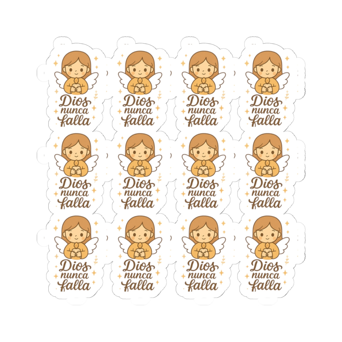 DIOS nunca falla Spanish Christian Stickers – Kawaii Angels with Faith Phrases for Journaling, Encouragement & Daily Peace. Because sometimes, your faith just needs a visual reminder in your own language.