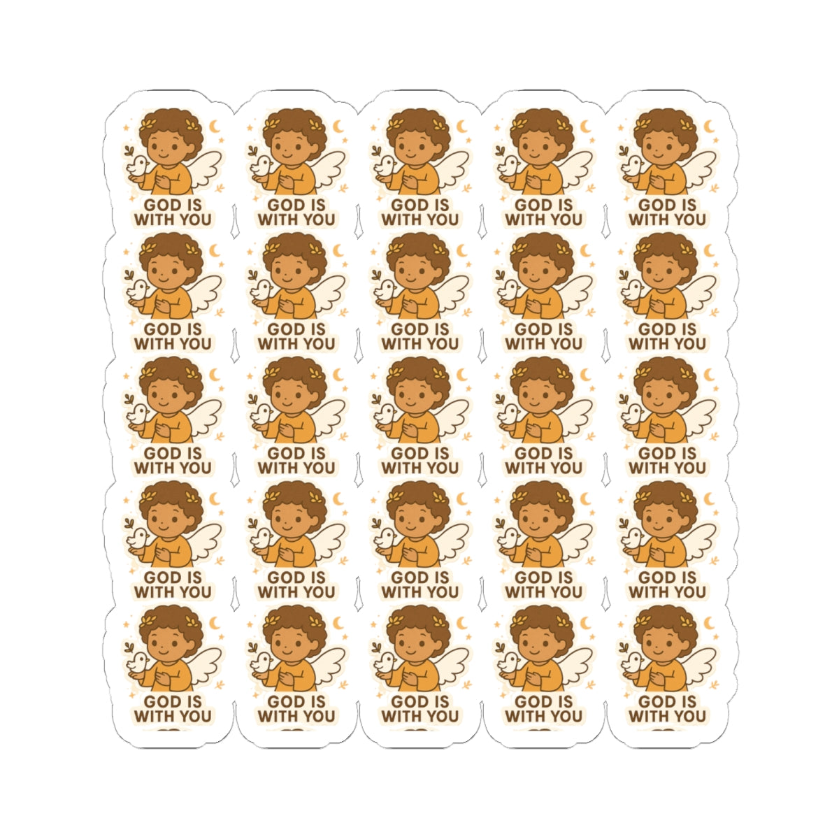 Faithful Angel , GOD is with you Stickers – Christian Printable Pack for Prayer, Encouragement & Daily Devotion. Gentle reminders to walk by faith, rejoice daily, and rest in the Lord — with adorable angel art that speaks to the soul.