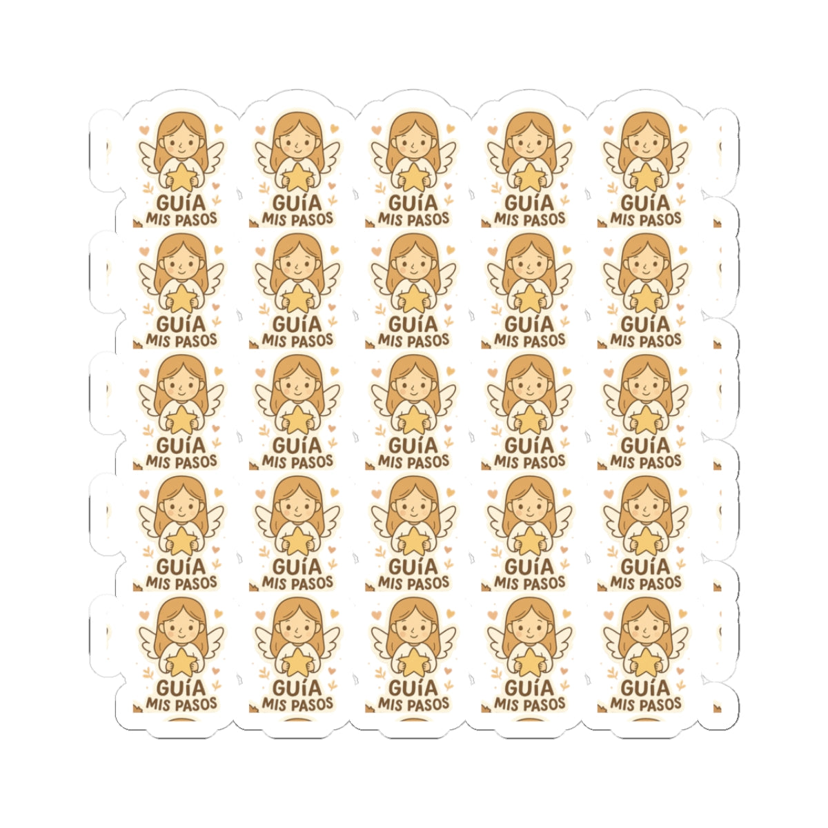 Spanish Guardian Angel Guía mis pasos – Guide my steps Stickers – Printable Christian Blessings & Faith Quotes for Kids & Adults. Heartwarming angel stickers in Spanish to inspire trust, protection, and divine guidance every day.