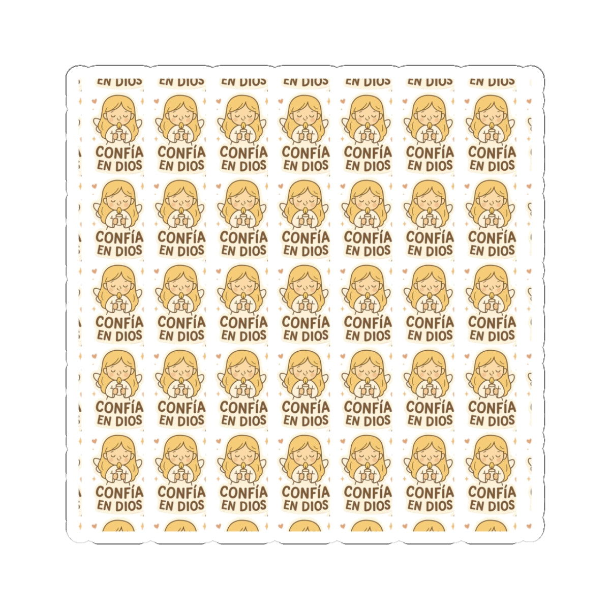 Spanish Guardian Angel ,Confía en DIOS Stickers – Printable Christian Blessings & Faith Quotes for Kids & Adults. Heartwarming angel stickers in Spanish to inspire trust, protection, and divine guidance every day.