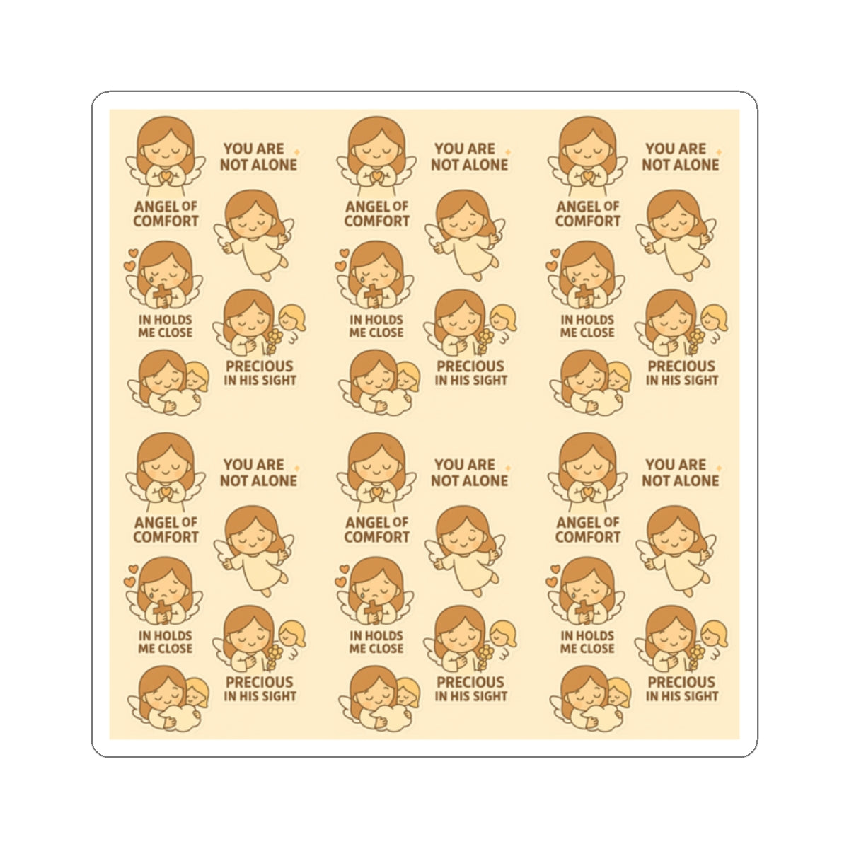 Angel of Comfort – Kawaii Christian Sticker Sheet