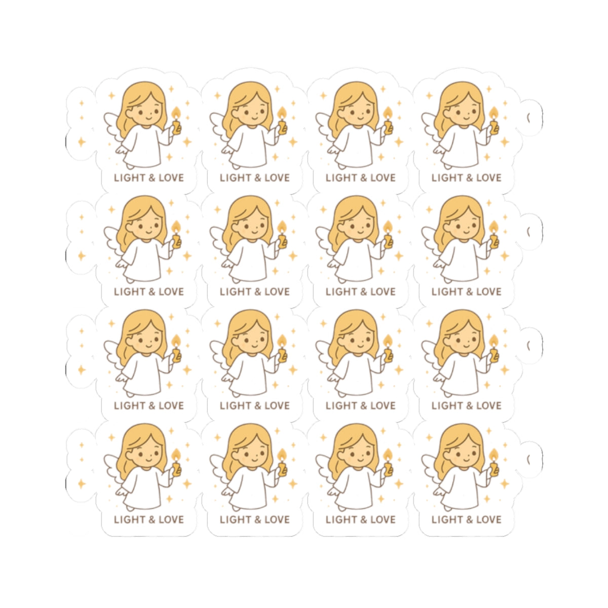 Light & love ❤️💕of Shine Your Light – Christian Angel Stickers | Faith-Inspired Kawaii Sheet with Candle of Hope. Because when you walk in faith… you carry the light.