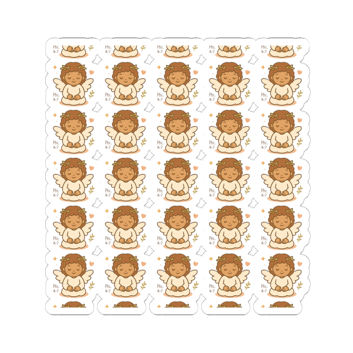 2Be still Peace & Love Angel Stickers – Christian Kawaii Sheet with Philippians 4:7 for Journaling & Faith-Based Gifts. A gentle hug from heaven — in every sticker. Let His peace guide your heart.