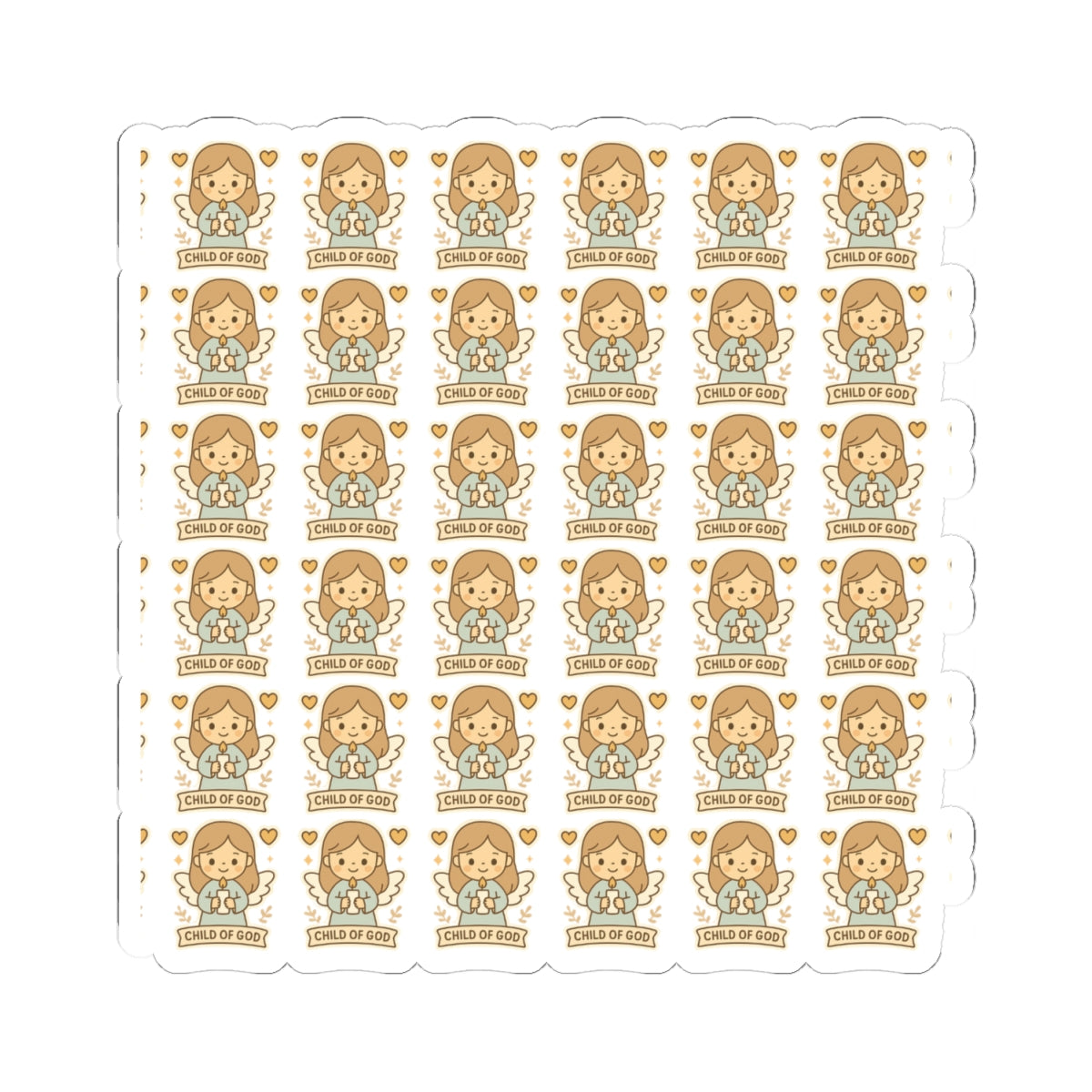 Baptism Angel , Child of GOD Stickers – Christian Kawaii Stickers for Christening, Baby Dedication & Faith Gifts. Celebrate the beauty of baptism with these sweet angel stickers filled with light, love, and faith.