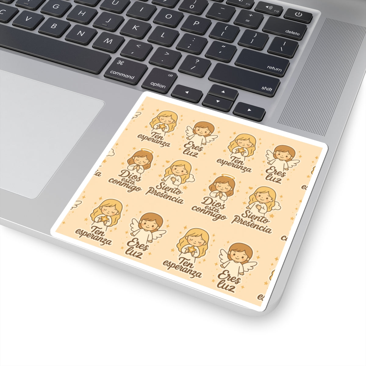 Faith love Spanish Christian Kawaii Stickers – Inspirational Angel Sheet for Faith, Gratitude & Healing. Faith speaks in Spanish too — let every sticker be a prayer full of love, peace, and healing.