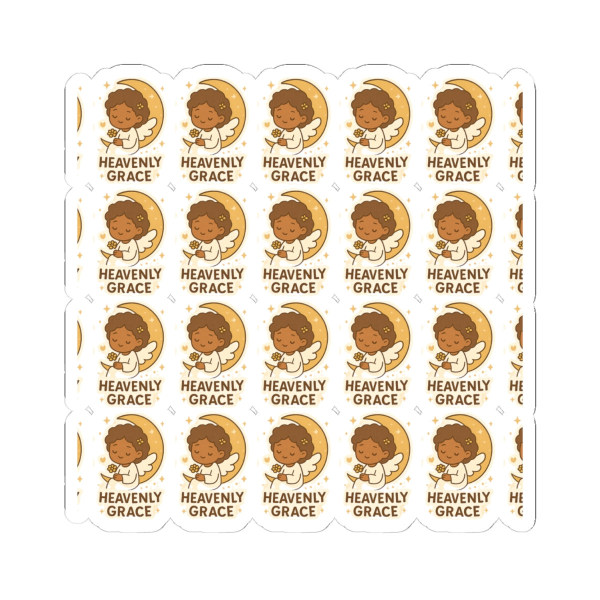 Amazing Grace Angel , “Heavenly Grace” Stickers – Kawaii Spiritual Faith Stickers with Bible Quotes. Faith-filled moments of grace, comfort, and divine beauty—wrapped in angel wings.