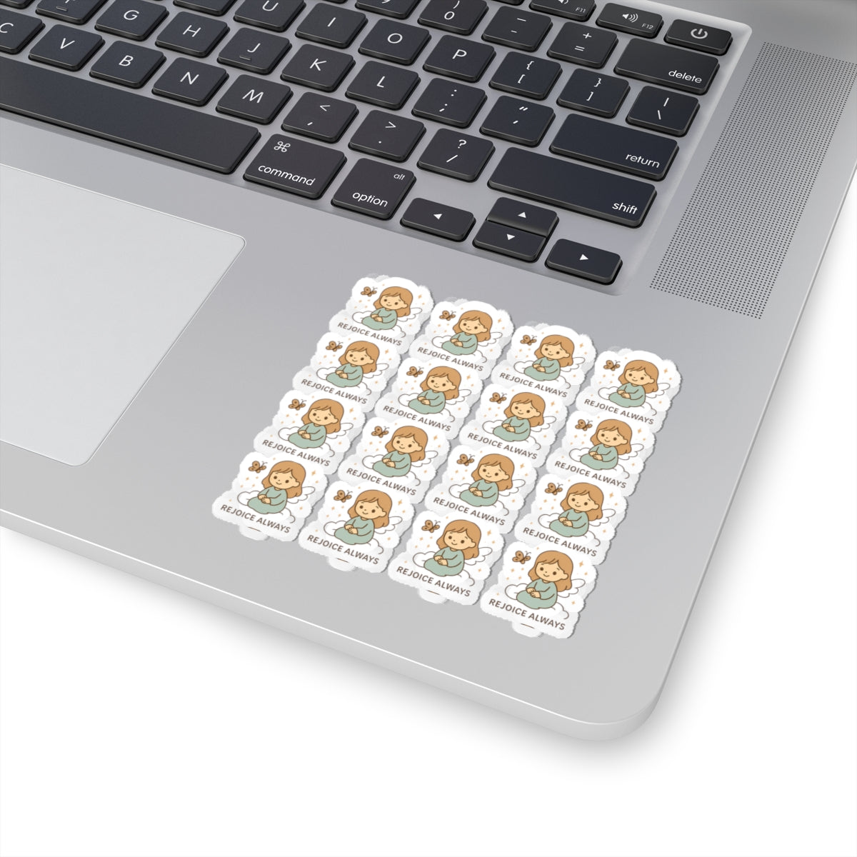 Christian Angel ,rejoice always Stickers – Pastel Faith-Inspired Kawaii Sheet with Uplifting Bible Affirmations. Faith for your heart. Peace for your soul. Hope in every sticker.