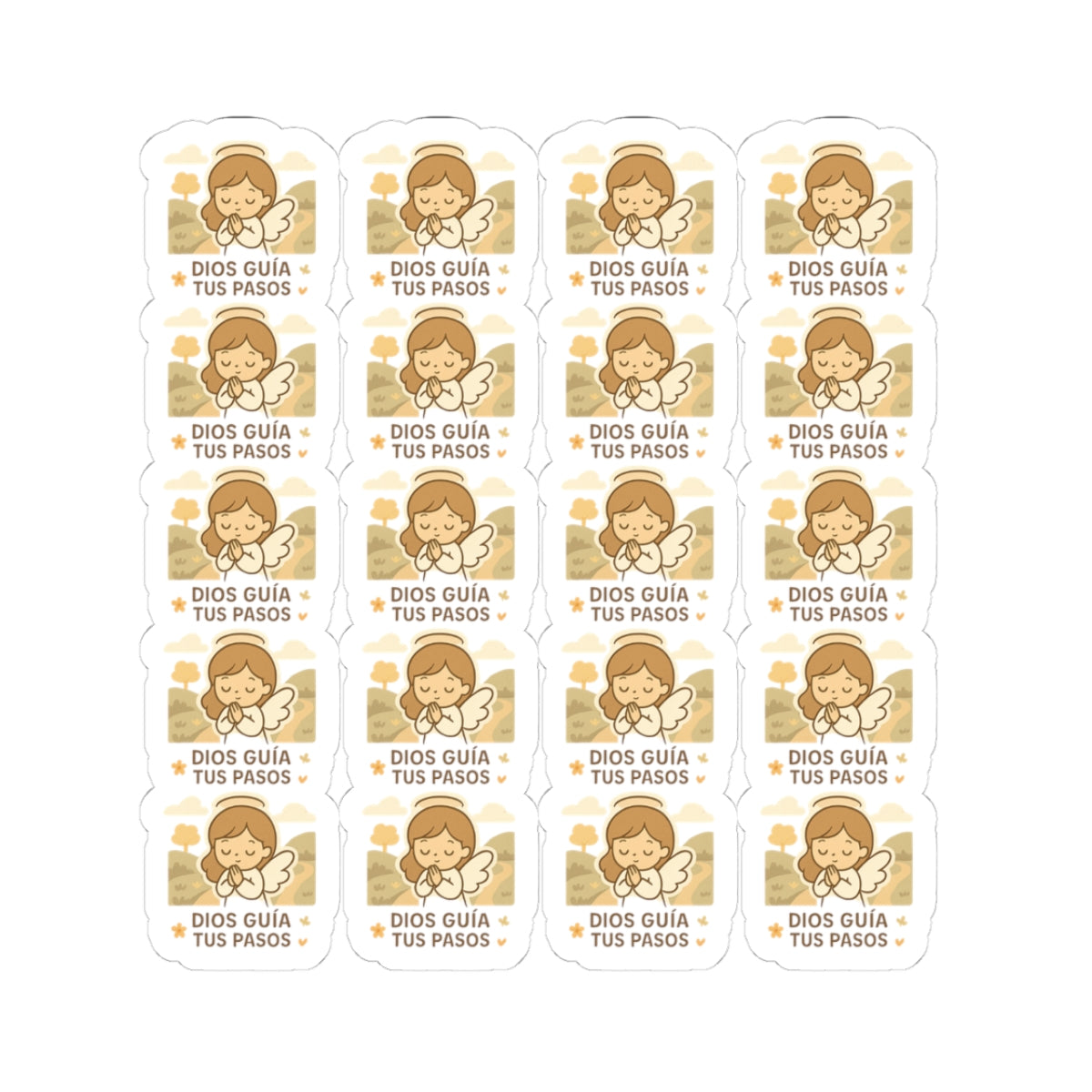 Divine Purpose Angel, DIOS guía tus pasos – God guides your steps Stickers in Spanish – Inspirational Christian Printables for Encouragement & Faith. Encouraging messages of purpose, promise, and divine light to uplift your spirit daily.