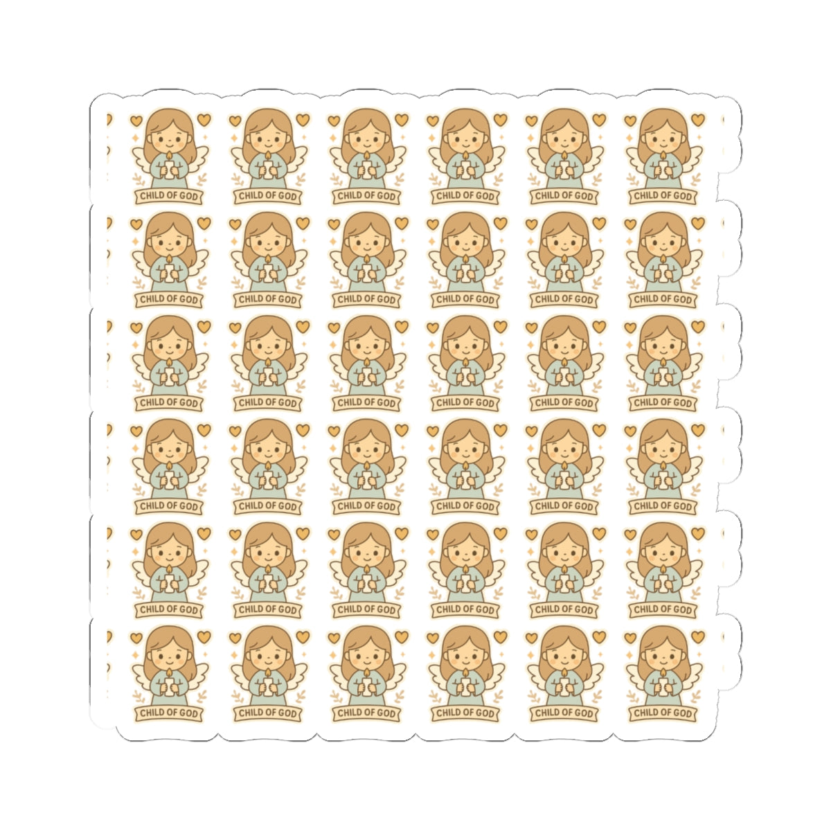 Baptism Angel , Child of GOD Stickers – Christian Kawaii Stickers for Christening, Baby Dedication & Faith Gifts. Celebrate the beauty of baptism with these sweet angel stickers filled with light, love, and faith.