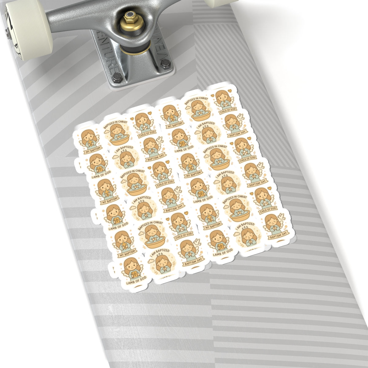 Baptism Angel Stickers – Christian Kawaii Stickers for Christening, Baby Dedication & Faith Gifts. Celebrate the beauty of baptism with these sweet angel stickers filled with light, love, and faith.