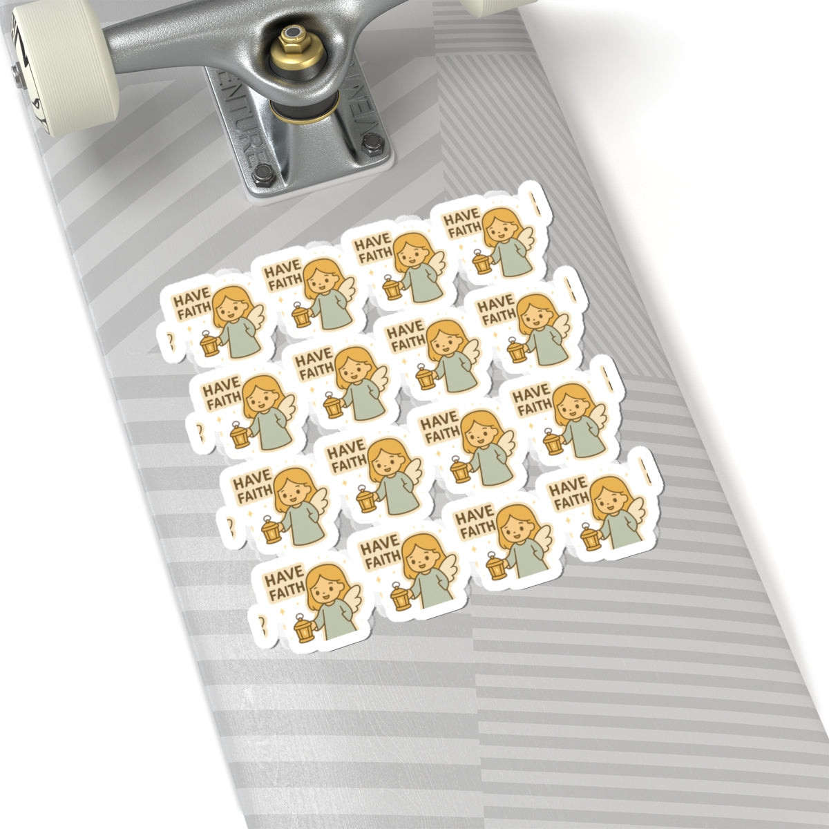 Minimalist Faith Angel ,Have Faith Stickers – Kawaii Christian Sheet for Spiritual Journaling & Encouragement. Gentle reminders of faith and light — in every little sticker.