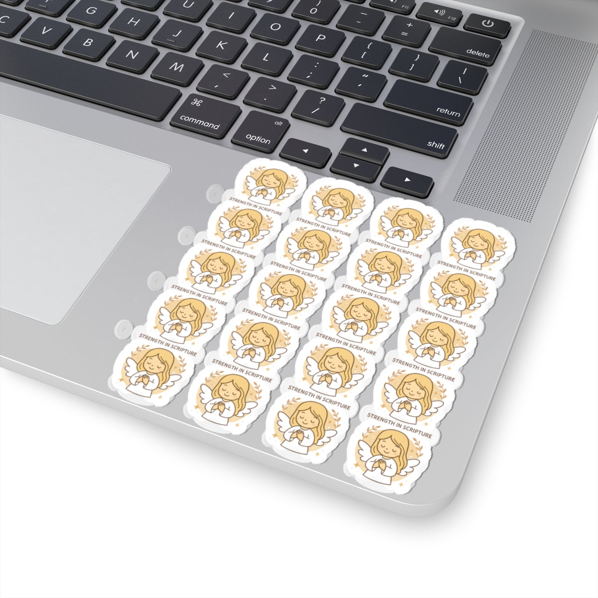 Bible Study Angel , Strength in Scripture Stickers – Christian Scripture Kawaii Stickers for Journals & Faith Gifts. Bring light, strength, and joy to your quiet time with these tender Scripture angels.