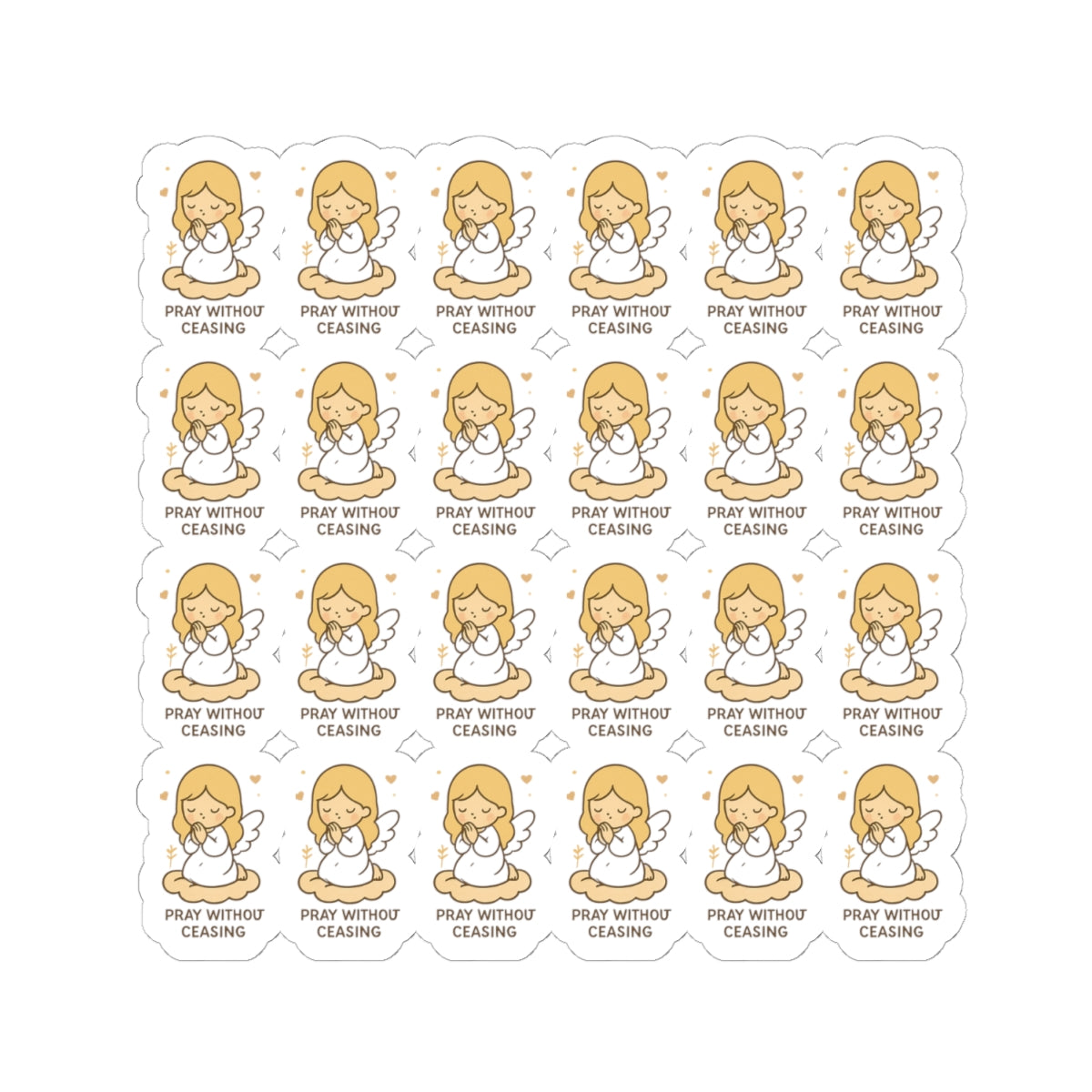 Faith & Courage Angel ,pray without ceasing withouStickers – Kawaii Christian Sheet with Prayers, Scripture & Light-Inspired Affirmations. Faith doesn’t eliminate fear — it gives you the courage to walk through it. One sticker at a time.