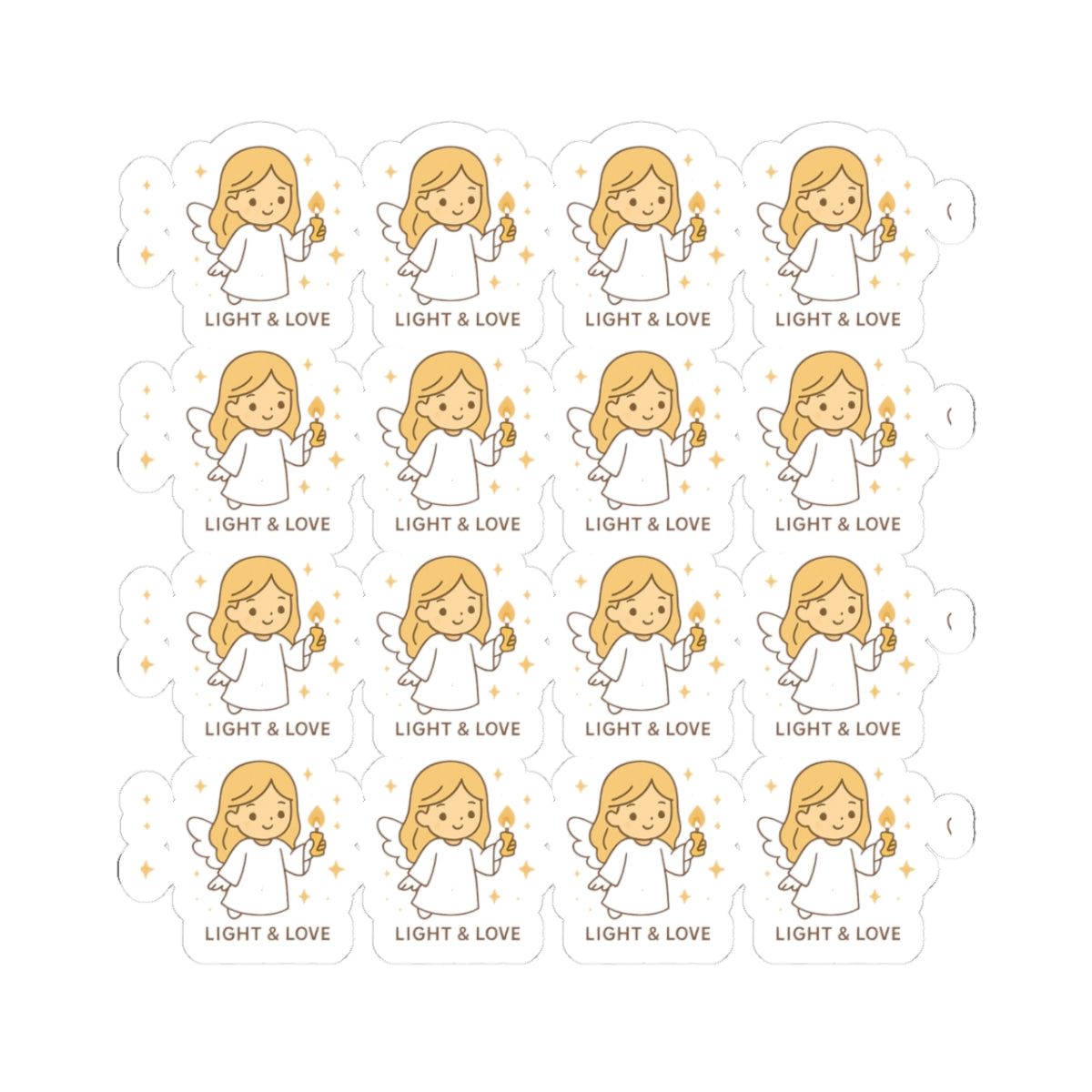 Light & love ❤️💕of Shine Your Light – Christian Angel Stickers | Faith-Inspired Kawaii Sheet with Candle of Hope. Because when you walk in faith… you carry the light.