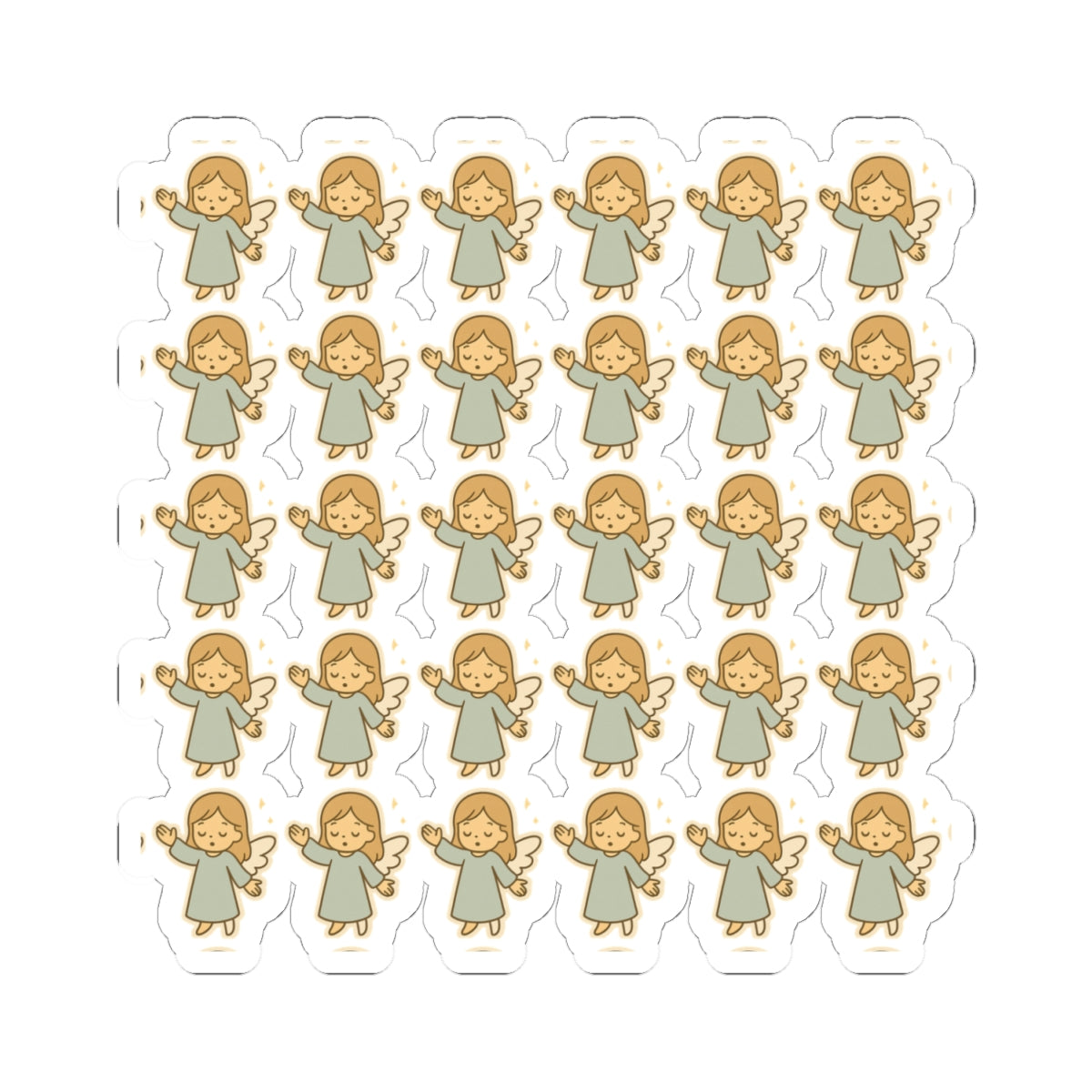Minimalist Faith Angel Stickers faithy – Kawaii Christian Sheet for Spiritual Journaling & Encouragement. Gentle reminders of faith and light — in every little sticker.