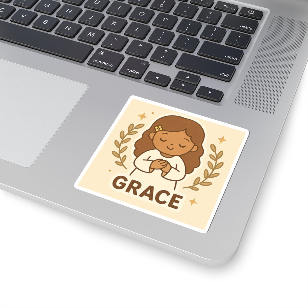 Grace Angel Sticker - God's Grace, Cute Angel Decor, Faith-Based Gift, Aesthetic Laptop Stickers, Inspirational Art, Bible Verse Decor
