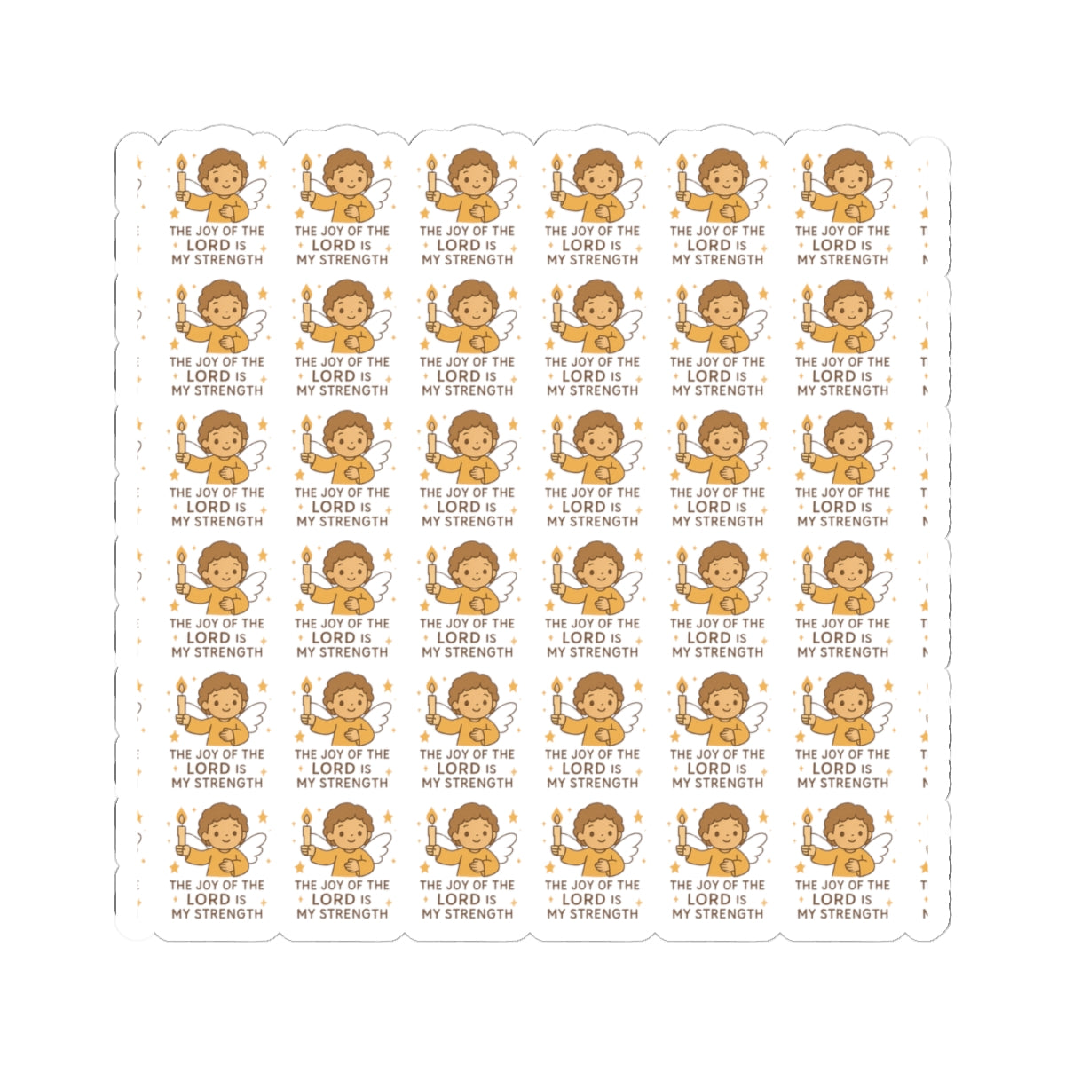 The Joy of the lord is my strength JOY of the Lord Angel Stickers – Christian Kawaii Sheet with Diversity & Faith-Inspired Affirmations. Because joy is a spiritual strength — and every smile begins in the soul.
