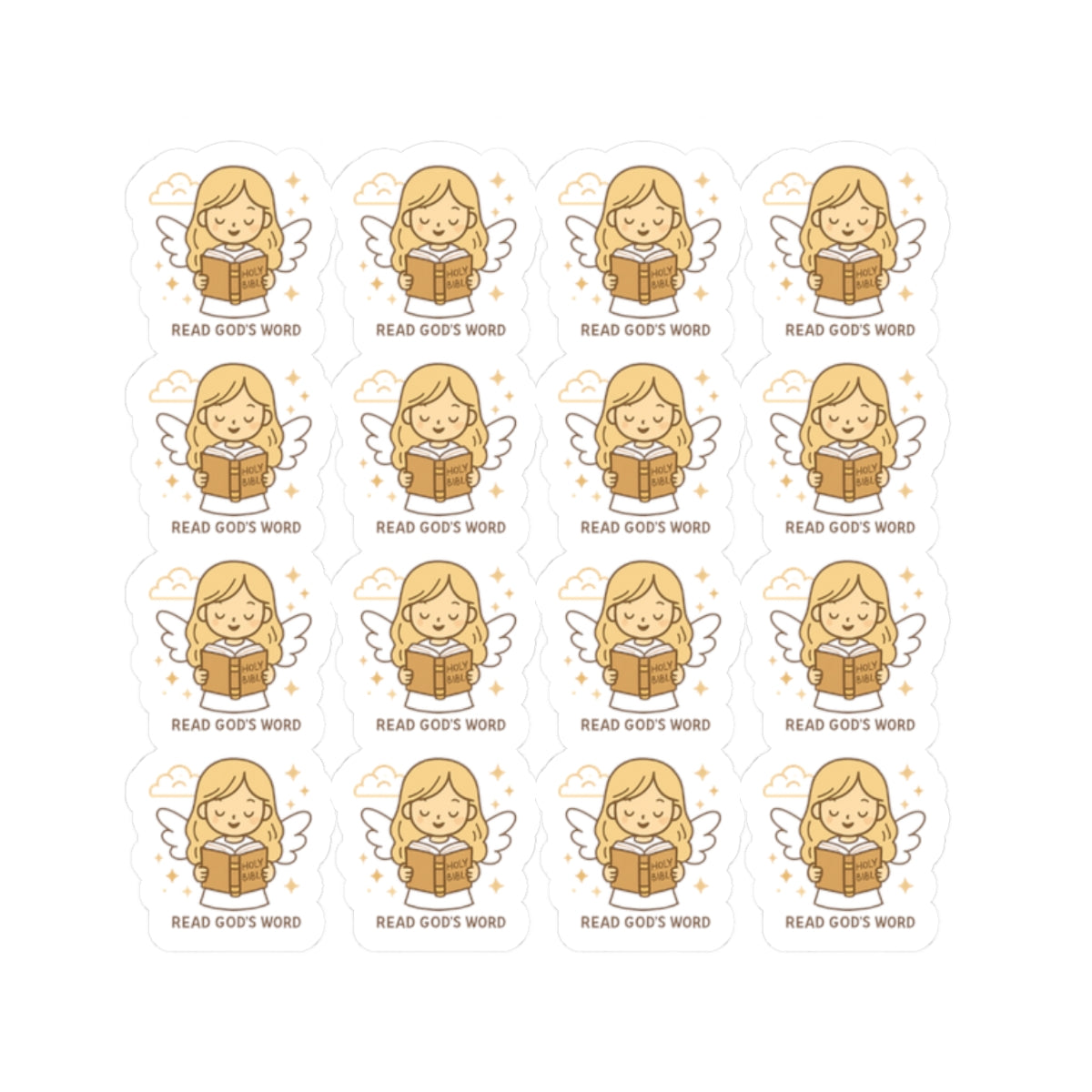 Bible Study Angel , Read God’s Word Stickers – Christian Scripture Kawaii Stickers for Journals & Faith Gifts. Bring light, strength, and joy to your quiet time with these tender Scripture angels.