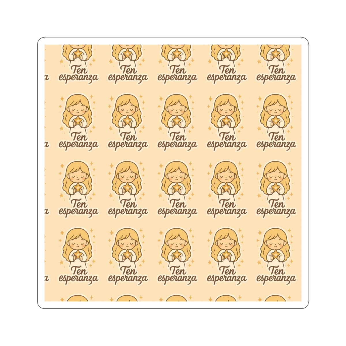 Ten Esperanza Spanish Christian Kawaii Stickers – Inspirational Angel Sheet for Faith, Gratitude & Healing. Faith speaks in Spanish too — let every sticker be a prayer full of love, peace, and healing.