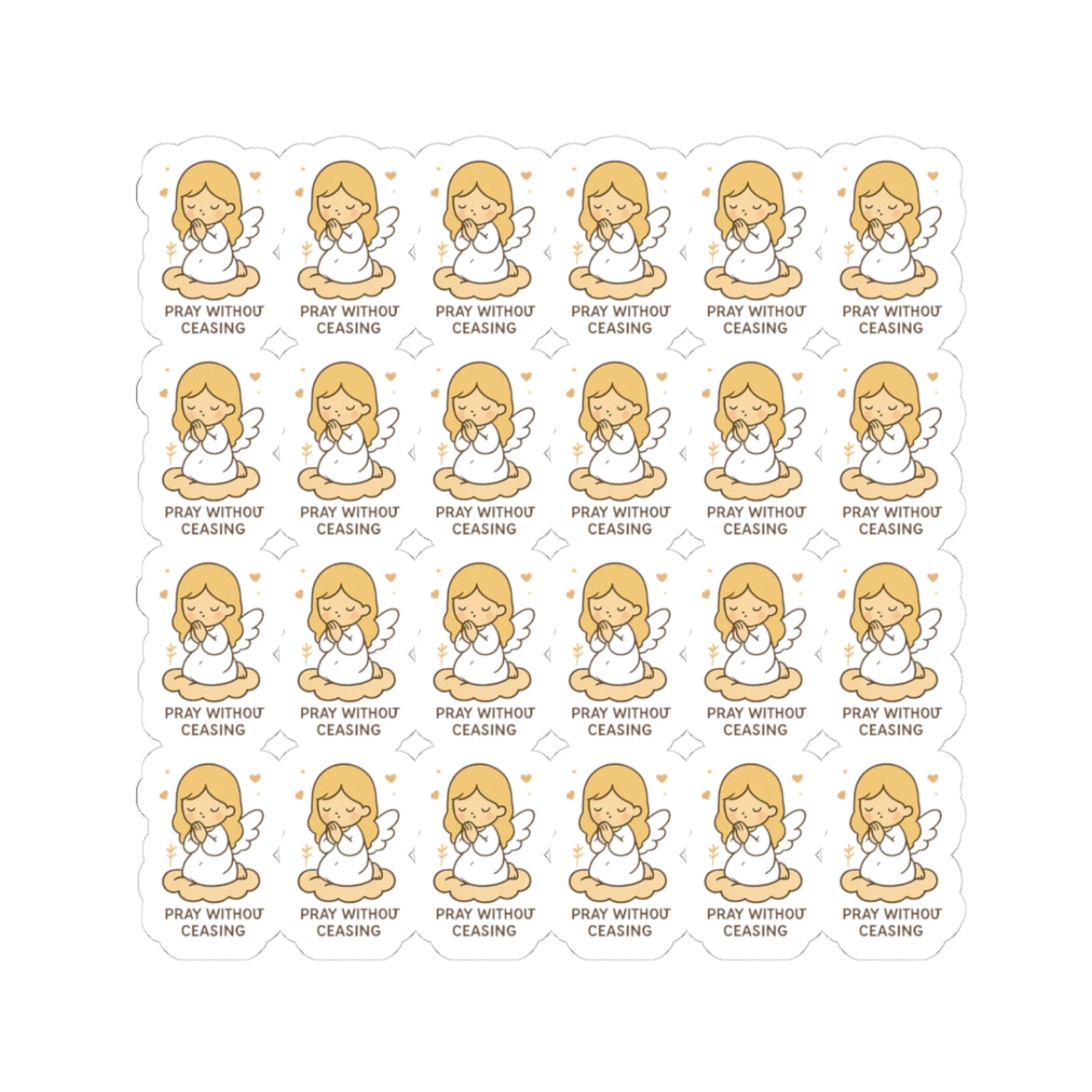 Faith & Courage Angel ,pray without ceasing withouStickers – Kawaii Christian Sheet with Prayers, Scripture & Light-Inspired Affirmations. Faith doesn’t eliminate fear — it gives you the courage to walk through it. One sticker at a time.