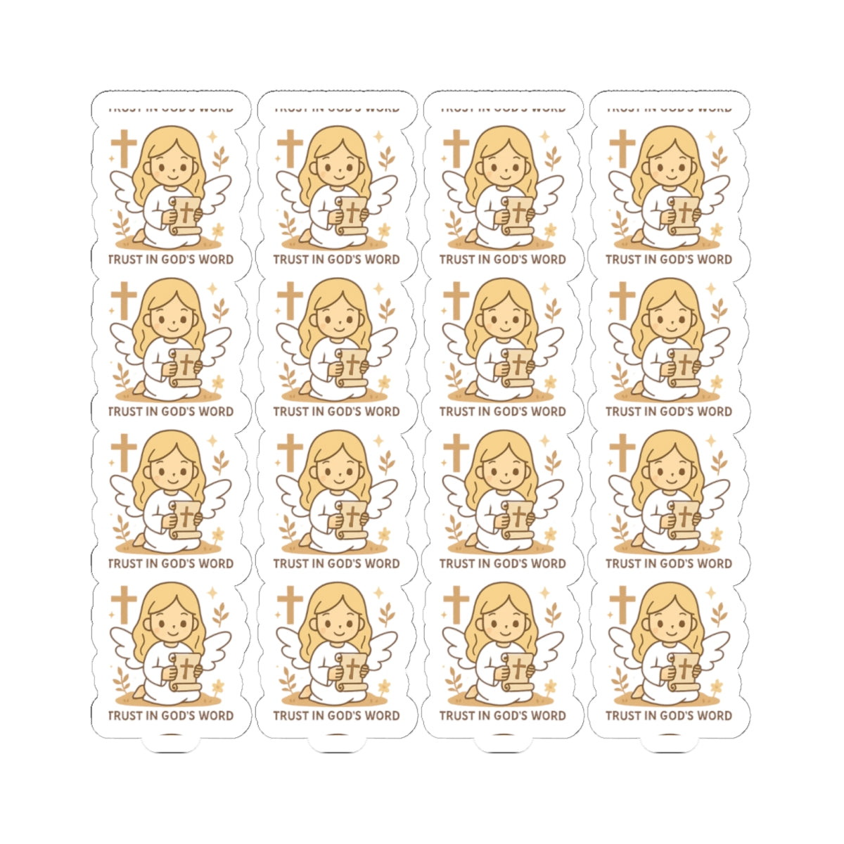 Bible Study Angel , Trust in God’s Word Stickers – Christian Scripture Kawaii Stickers for Journals & Faith Gifts. Bring light, strength, and joy to your quiet time with these tender Scripture angels.