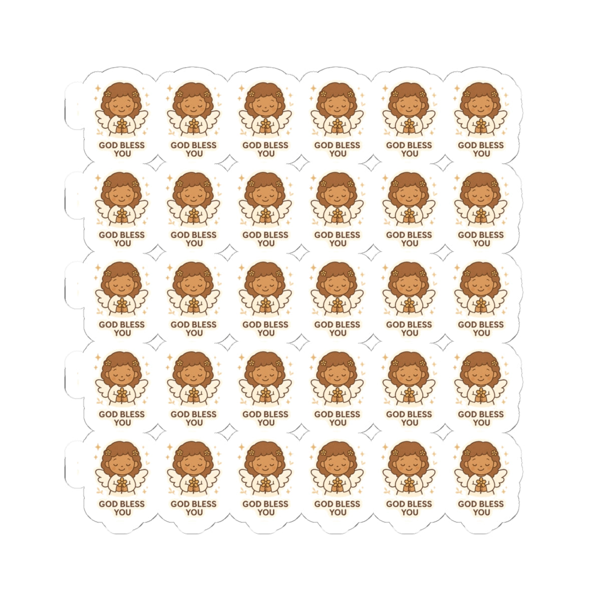 Faith & Kindness Angel Stickers ,GOD bless you – Kawaii Christian Sheet with Affirmations of Love, Blessing & Prayer. Let kindness, faith, and guidance follow you — one angel at a time.