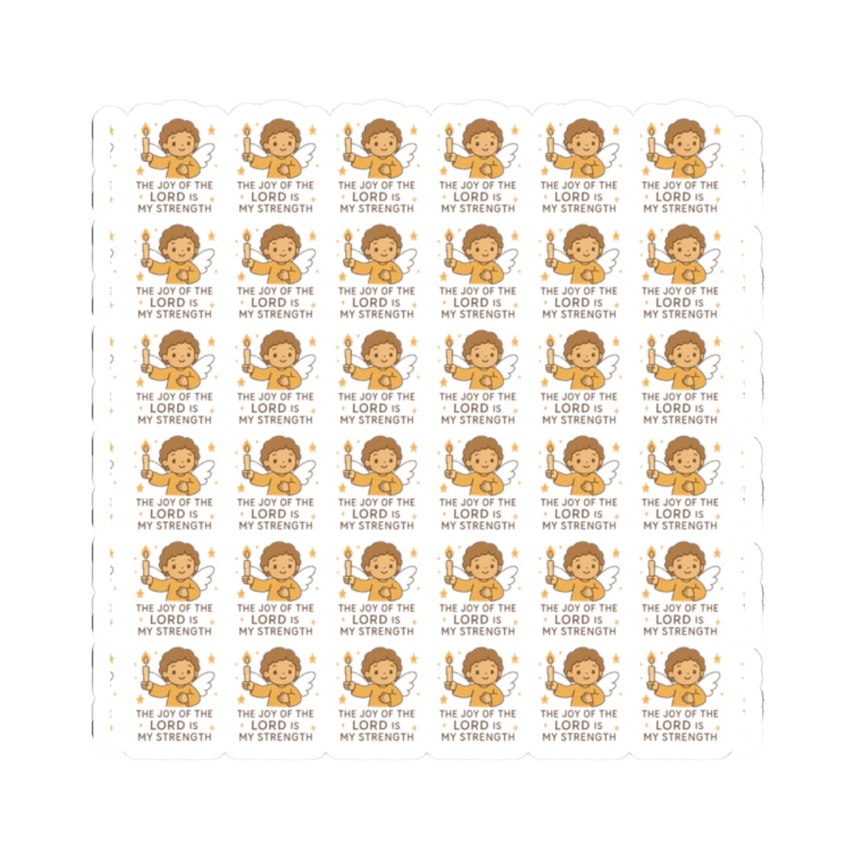 The Joy of the lord is my strength JOY of the Lord Angel Stickers – Christian Kawaii Sheet with Diversity & Faith-Inspired Affirmations. Because joy is a spiritual strength — and every smile begins in the soul.