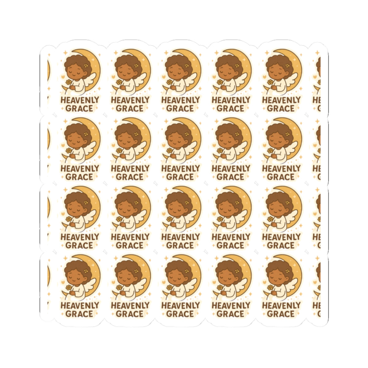 Amazing Grace Angel , “Heavenly Grace” Stickers – Kawaii Spiritual Faith Stickers with Bible Quotes. Faith-filled moments of grace, comfort, and divine beauty—wrapped in angel wings.