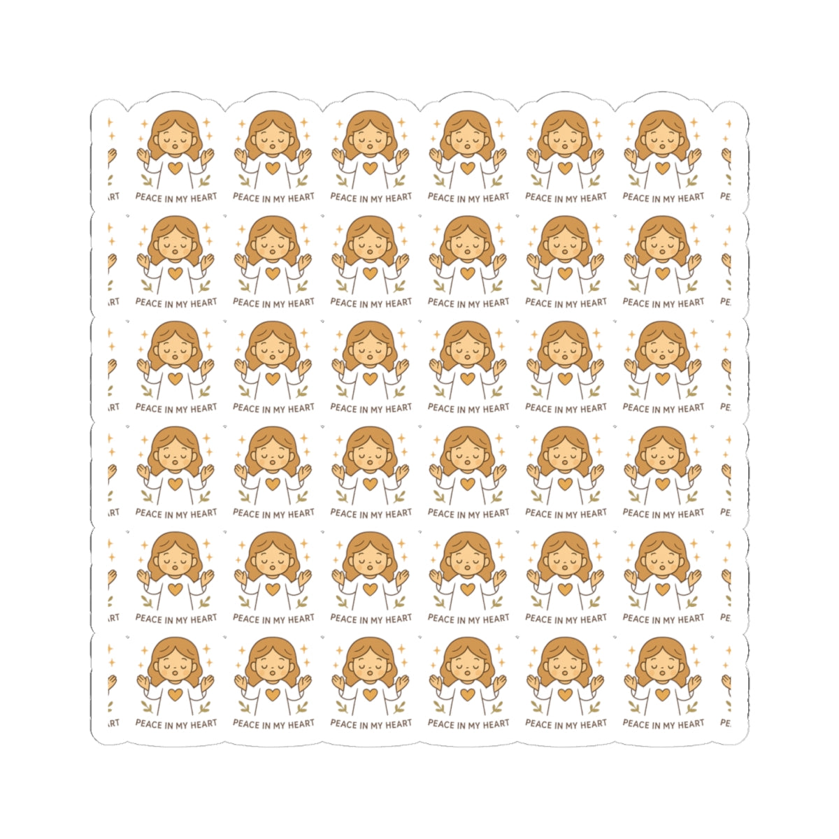 Peace & Prayer Angel ,Peace in my hearth Stickers – Kawaii Christian Sheet with Calming Affirmations & Biblical Comfort. When words fall short, let peace and prayer speak through every sticker.