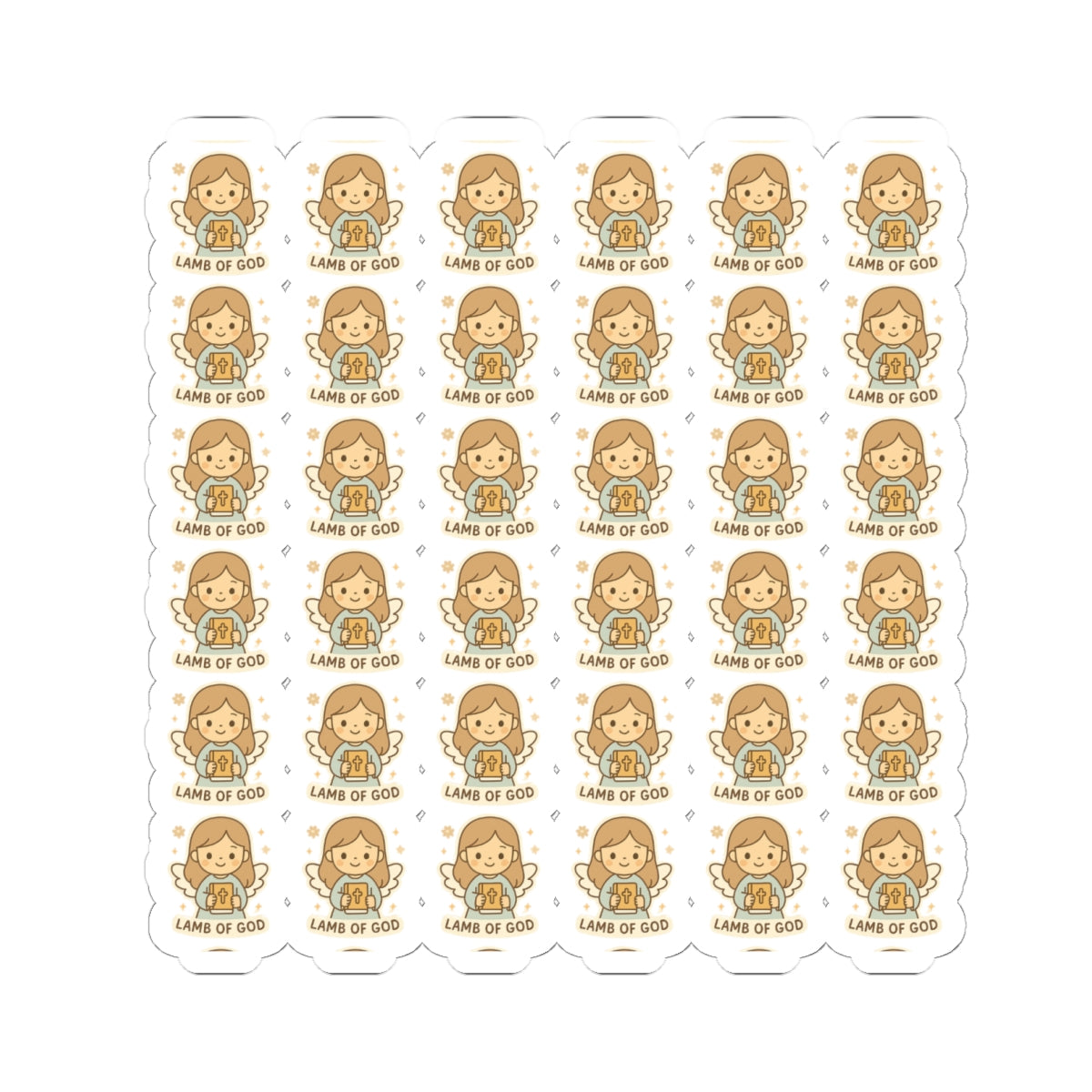 Baptism Angel , Lamb of GOD Stickers – Christian Kawaii Stickers for Christening, Baby Dedication & Faith Gifts. Celebrate the beauty of baptism with these sweet angel stickers filled with light, love, and faith.