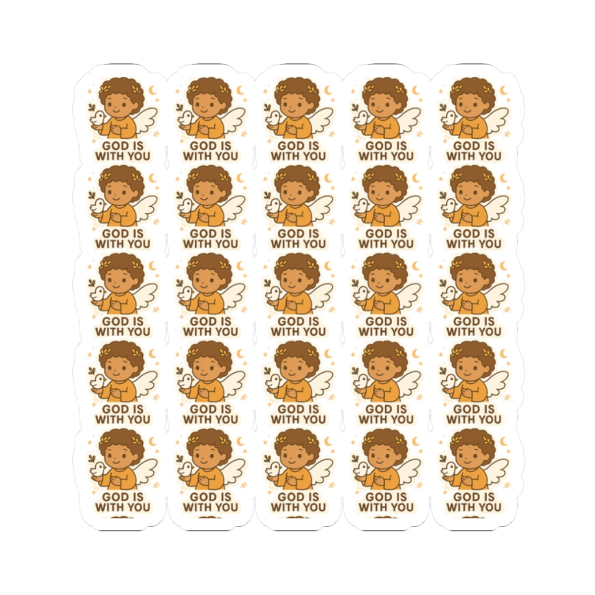 Faithful Angel , GOD is with you Stickers – Christian Printable Pack for Prayer, Encouragement & Daily Devotion. Gentle reminders to walk by faith, rejoice daily, and rest in the Lord — with adorable angel art that speaks to the soul.
