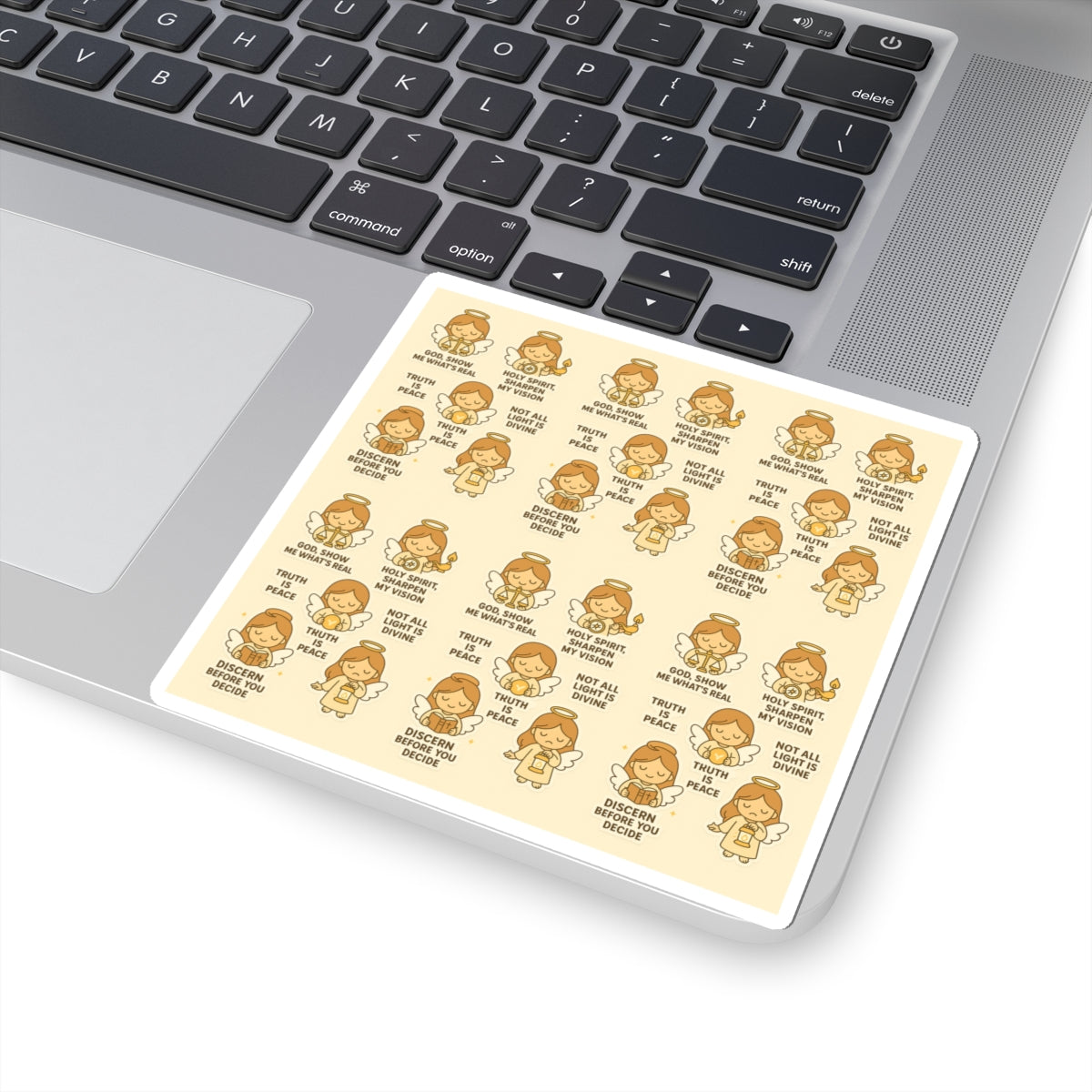 Angel of Discernment - Christian Kawaii Sticker Set. Faith-filled stickers to guide your heart with truth and wisdom.