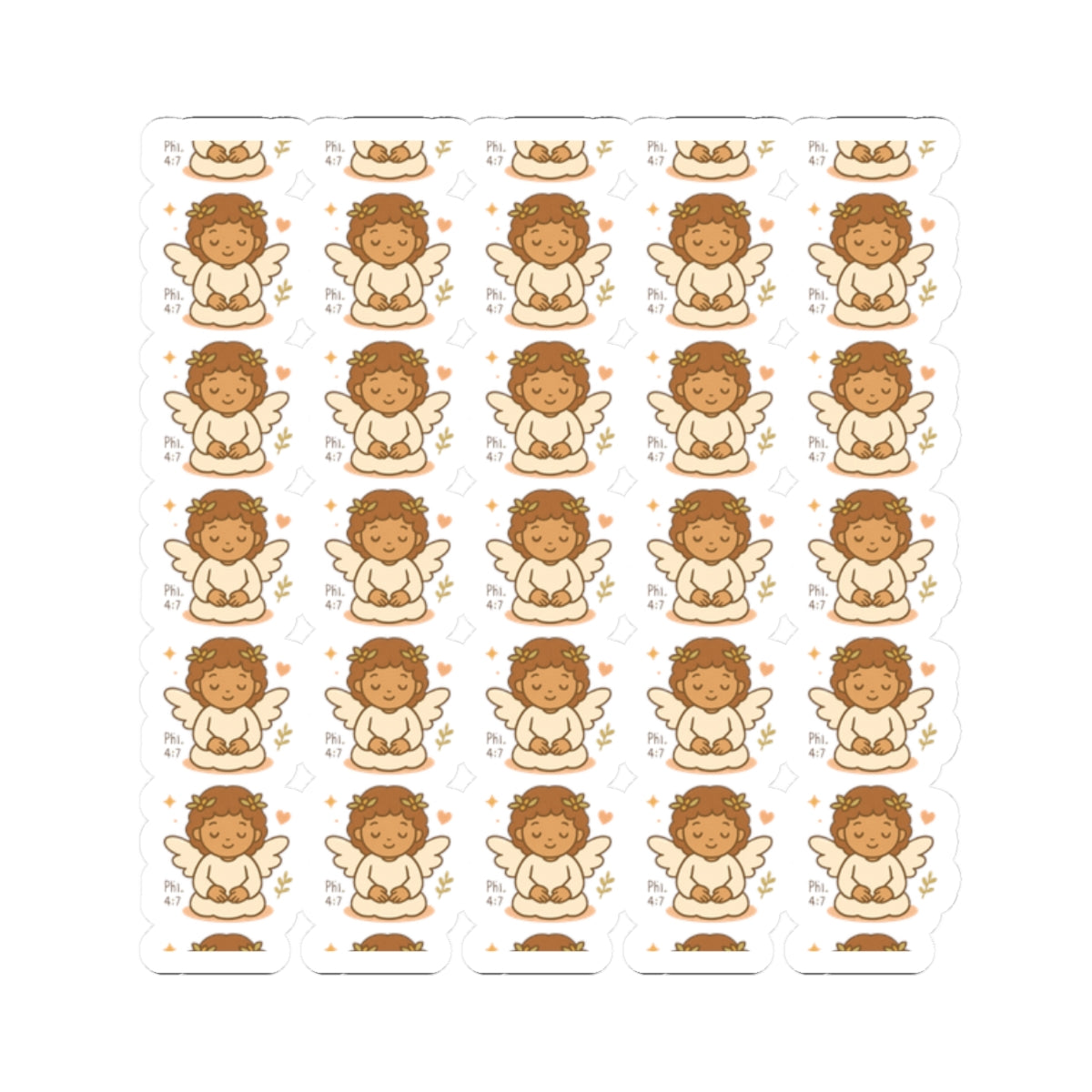 2Be still Peace & Love Angel Stickers – Christian Kawaii Sheet with Philippians 4:7 for Journaling & Faith-Based Gifts. A gentle hug from heaven — in every sticker. Let His peace guide your heart.