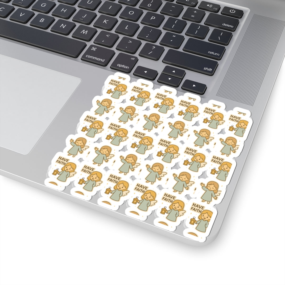 Minimalist Faith Angel Stickers – Kawaii Christian Sheet for Spiritual Journaling & Encouragement. Gentle reminders of faith and light — in every little sticker.