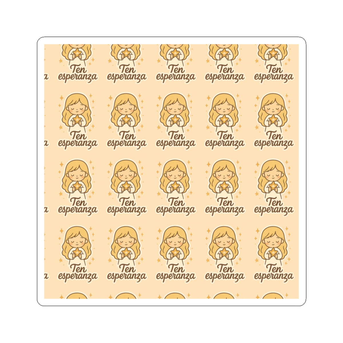 Ten Esperanza Spanish Christian Kawaii Stickers – Inspirational Angel Sheet for Faith, Gratitude & Healing. Faith speaks in Spanish too — let every sticker be a prayer full of love, peace, and healing.