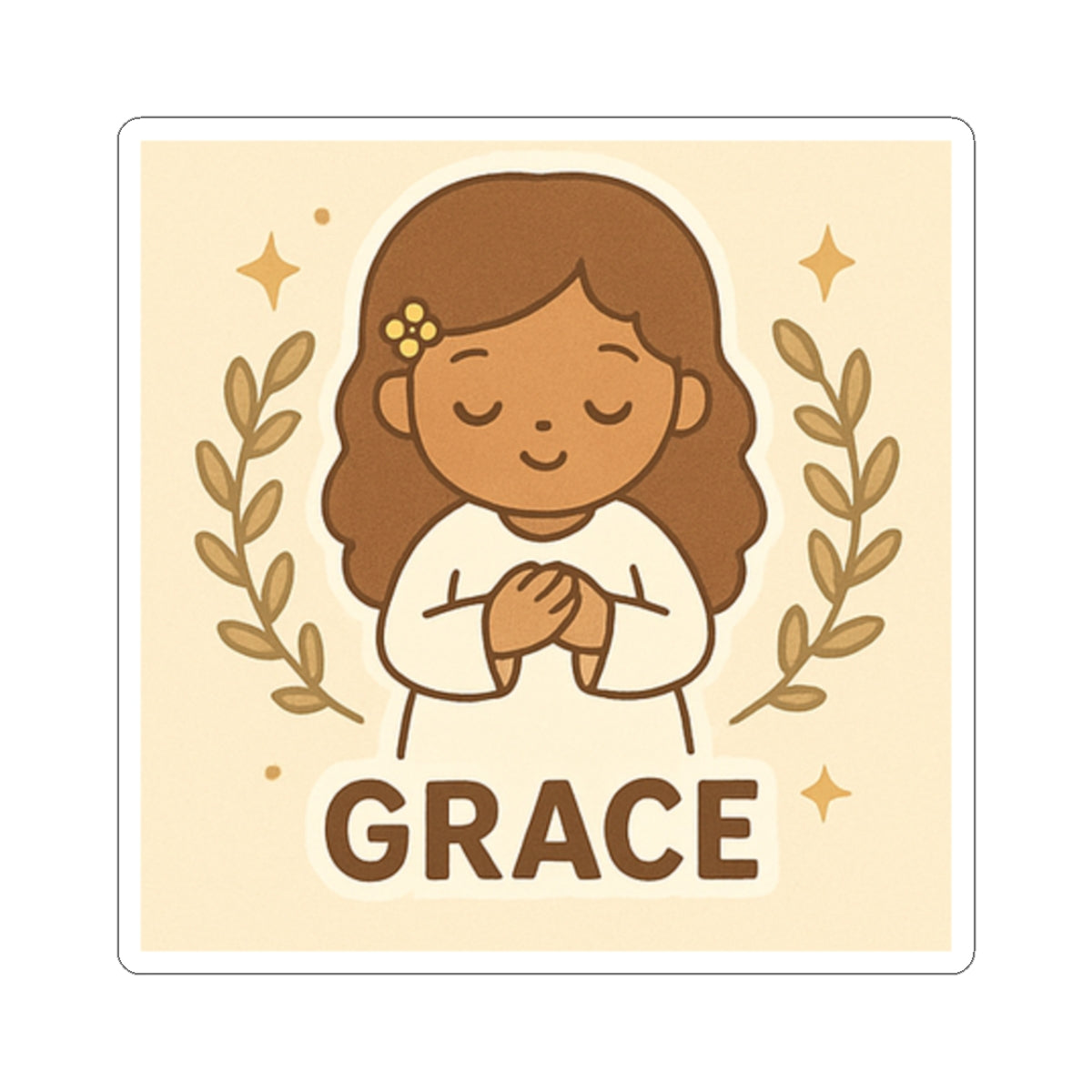 Grace Angel Sticker - God's Grace, Cute Angel Decor, Faith-Based Gift, Aesthetic Laptop Stickers, Inspirational Art, Bible Verse Decor
