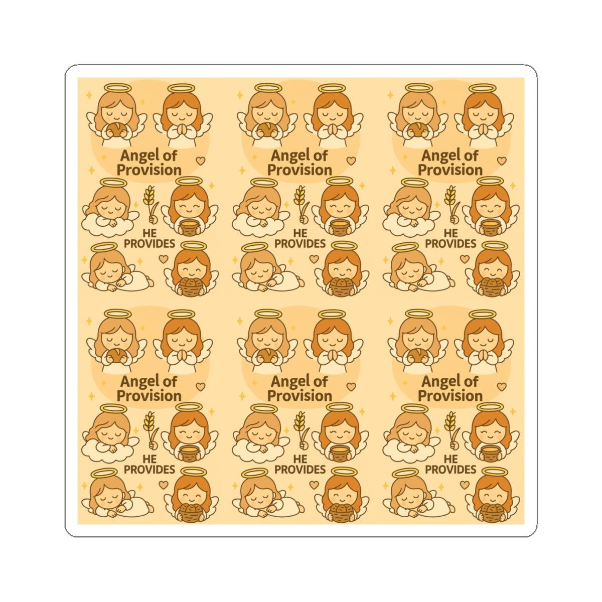 Angel of Provision - Christian Kawaii Sticker Set. Cute stickers reminding you of God’s faithful provision and care.