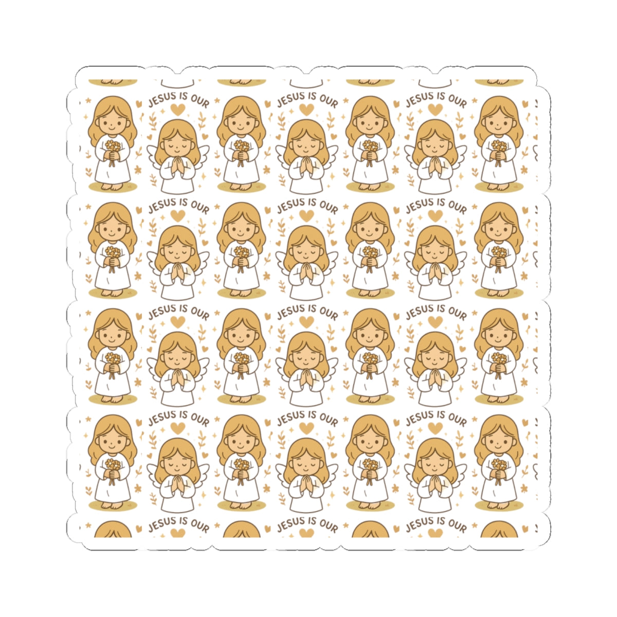 Christian Angel Jesús is our Stickers – Faith, Love & Encouragement Stickers for Journaling, Gifting & Spiritual Inspiration. Gentle angel hugs and heavenly words to brighten hearts and uplift souls