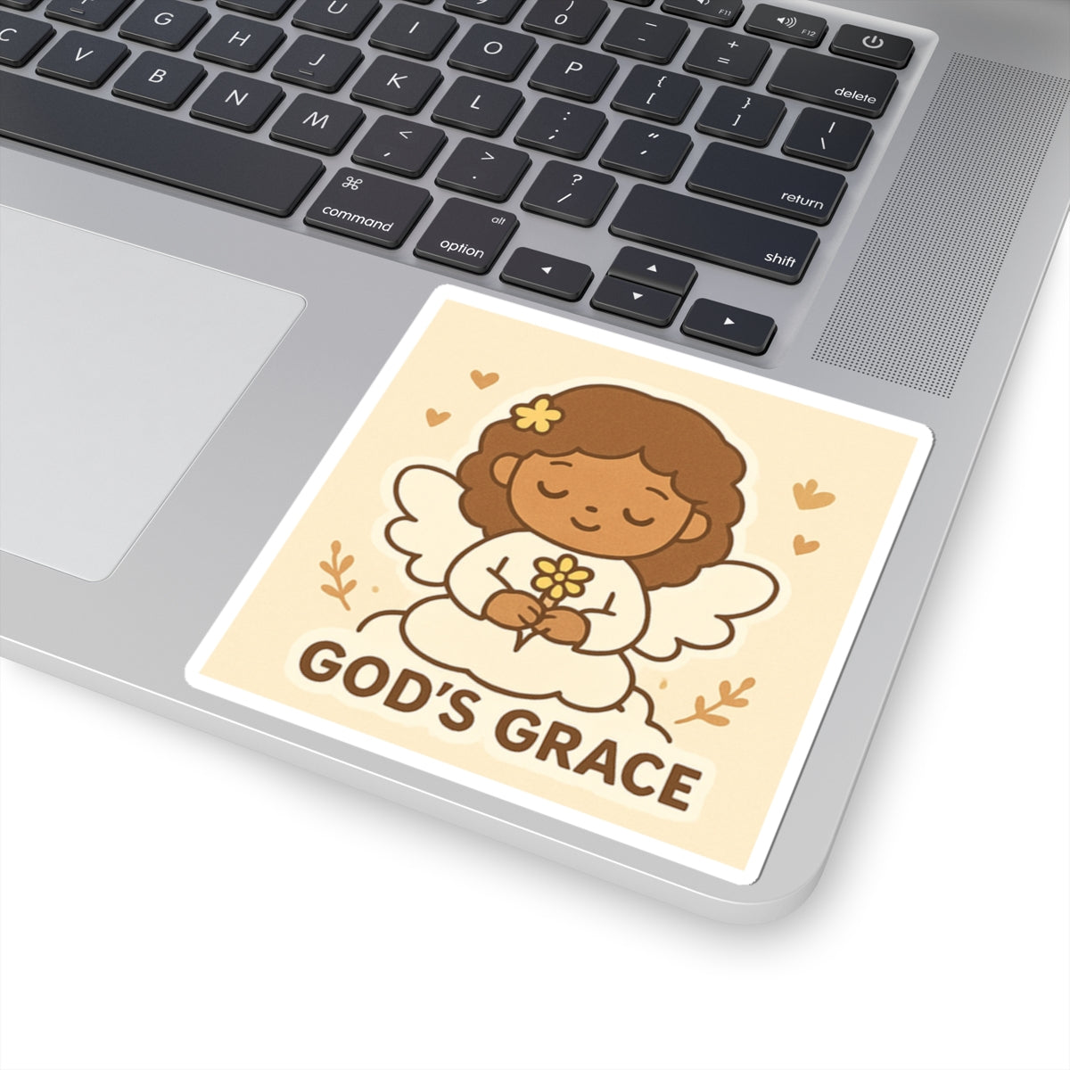 Angel Sticker - God's Grace, Cute Angel Decor, Faith-Based Gift, Aesthetic Laptop Stickers, Inspirational Art, Bible Verse Decor