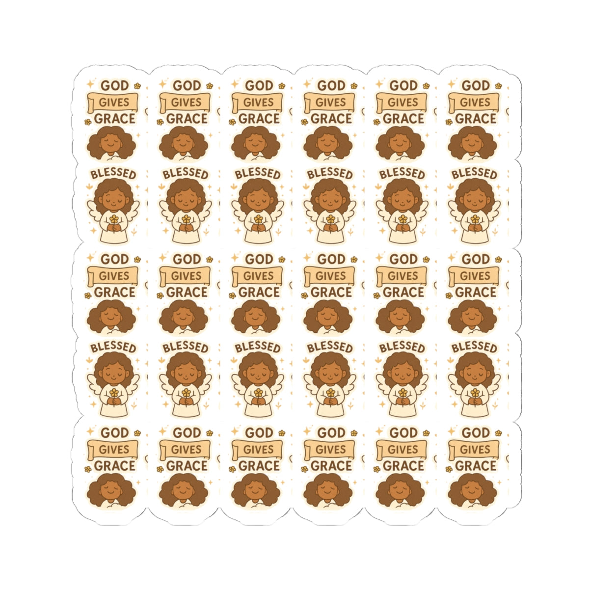 Amazing Grace Angel ,Blessed,GOD GivesStickers – Kawaii Spiritual Faith Stickers with Bible Quotes. Faith-filled moments of grace, comfort, and divine beauty—wrapped in angel wings.