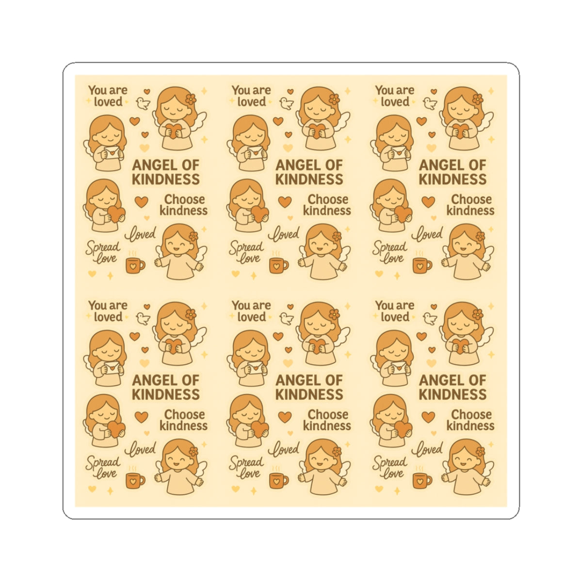 Angel of Kindness - Christian Kawaii Sticker Set. Lovely stickers encouraging kindness, love, and compassion every day.