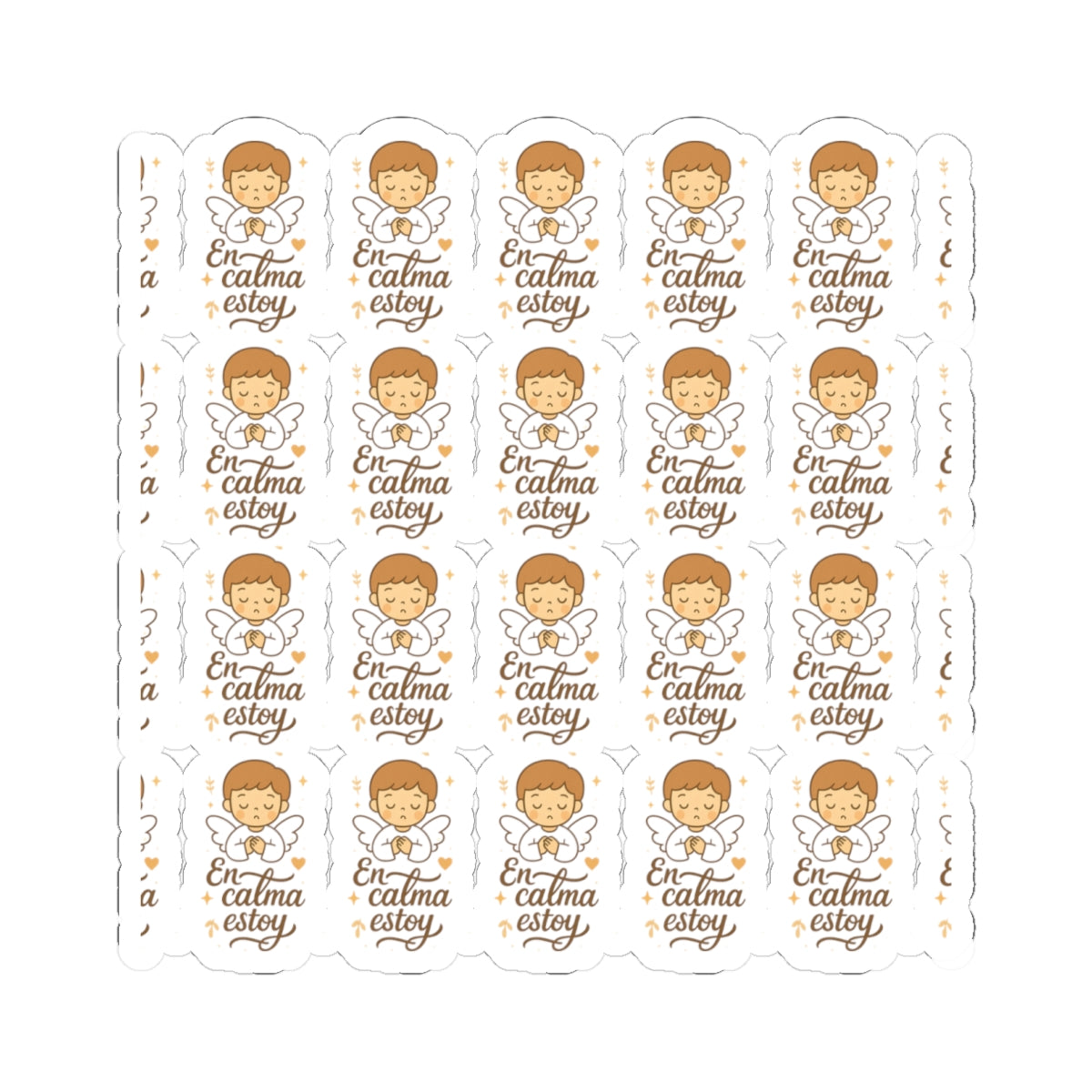 En calma estoy ,Spanish Christian Stickers – Kawaii Angels with Faith Phrases for Journaling, Encouragement & Daily Peace. Because sometimes, your faith just needs a visual reminder in your own language.