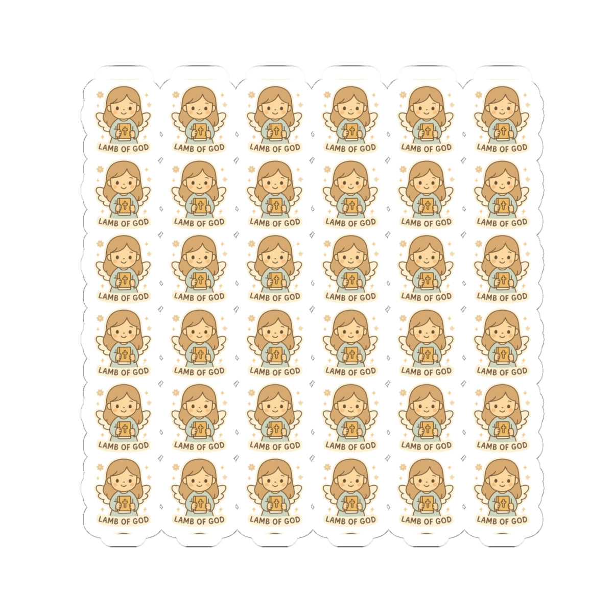 Baptism Angel , Lamb of GOD Stickers – Christian Kawaii Stickers for Christening, Baby Dedication & Faith Gifts. Celebrate the beauty of baptism with these sweet angel stickers filled with light, love, and faith.