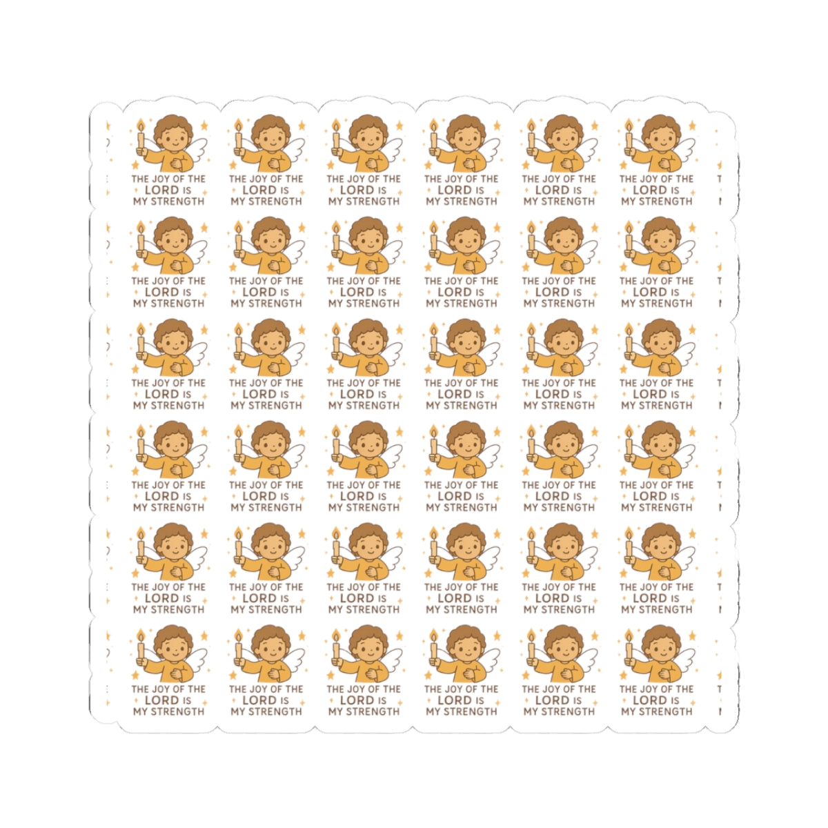 The Joy of the lord is my strength JOY of the Lord Angel Stickers – Christian Kawaii Sheet with Diversity & Faith-Inspired Affirmations. Because joy is a spiritual strength — and every smile begins in the soul.