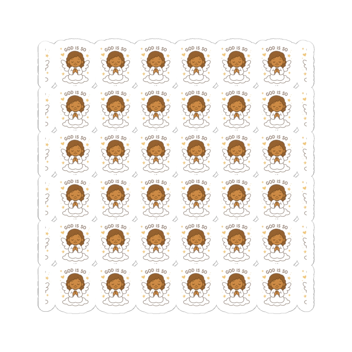 Grace-Filled Angel,GOD is so ✨⚡️Stickers – Kawaii Style with Christian Quotes on Peace and Purpose. Gentle reminders of God’s grace, peace, and divine purpose—carried by angel wings.